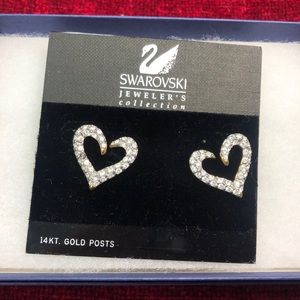 Swarovski Open Heart Pierces Earrings